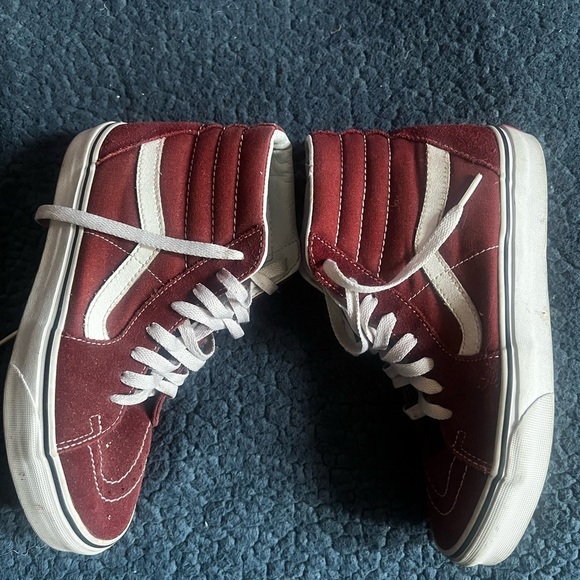 Vans Red and White Sneakers with Waffle Sole Design - Picture 1 of 6